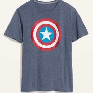 Captain America unisex heather blue shield t shirt